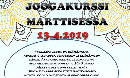 Joogakurssi Marttisessa 13.4.2019